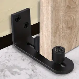 Barn Door Floor Guide Adjustable Two Rollers, Sliding Door Guide for Smooth Operation, Easy Install Flush Guide Roller for Barn Doors Hardware