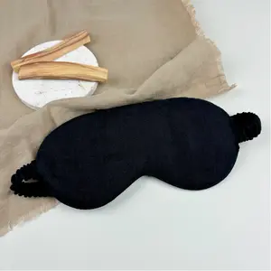 100% Blocking Light Eye Mask Pure Linen Sleep Mask with Elastic Band,Soft Zero Pressure Black Eyes Cover,Side Sleeper Eye Cover Cooling Puffiness Dry Eyes
