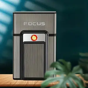 Magnetic USB Lighter - Rechargeable, Windproof, Large   Capacity, Unisex, Metal and Plastic Construction.