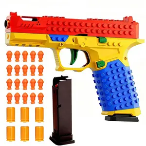Building Block Launcher DIY Blaster Kit Compatible with Standard Bricks Creative Gift for Teens & Adults with Display Stand