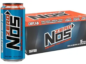 NOS Zero Sugar: High Performance Energy Drink. 16 Fl oz (Pack of 15)