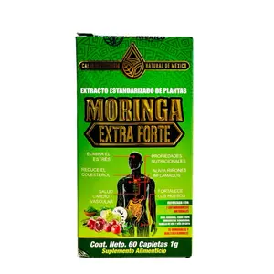 Moringa Extra Forte Con Extracto de Plantas 60 Caps Natural de Mexico - Supports Heart Health, Reduces Stress, and Improves Cardiovascular Function