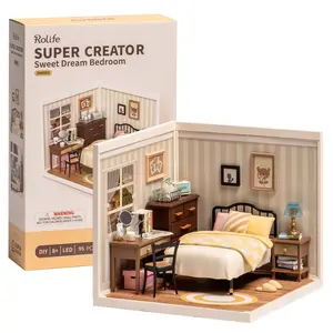 Robotime Rolife 3D Puzzle Miniature House Kit - Sweet Dream Bedroom DIY Building Block Toy