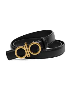 Women's Fashion Belt with Letter Buckle, Vintage Waist Accessory for Dresses & Jeans, Adjustable Waist Belt, Casual Party Wear, Stylish and Versatile, Round Buckle Belt