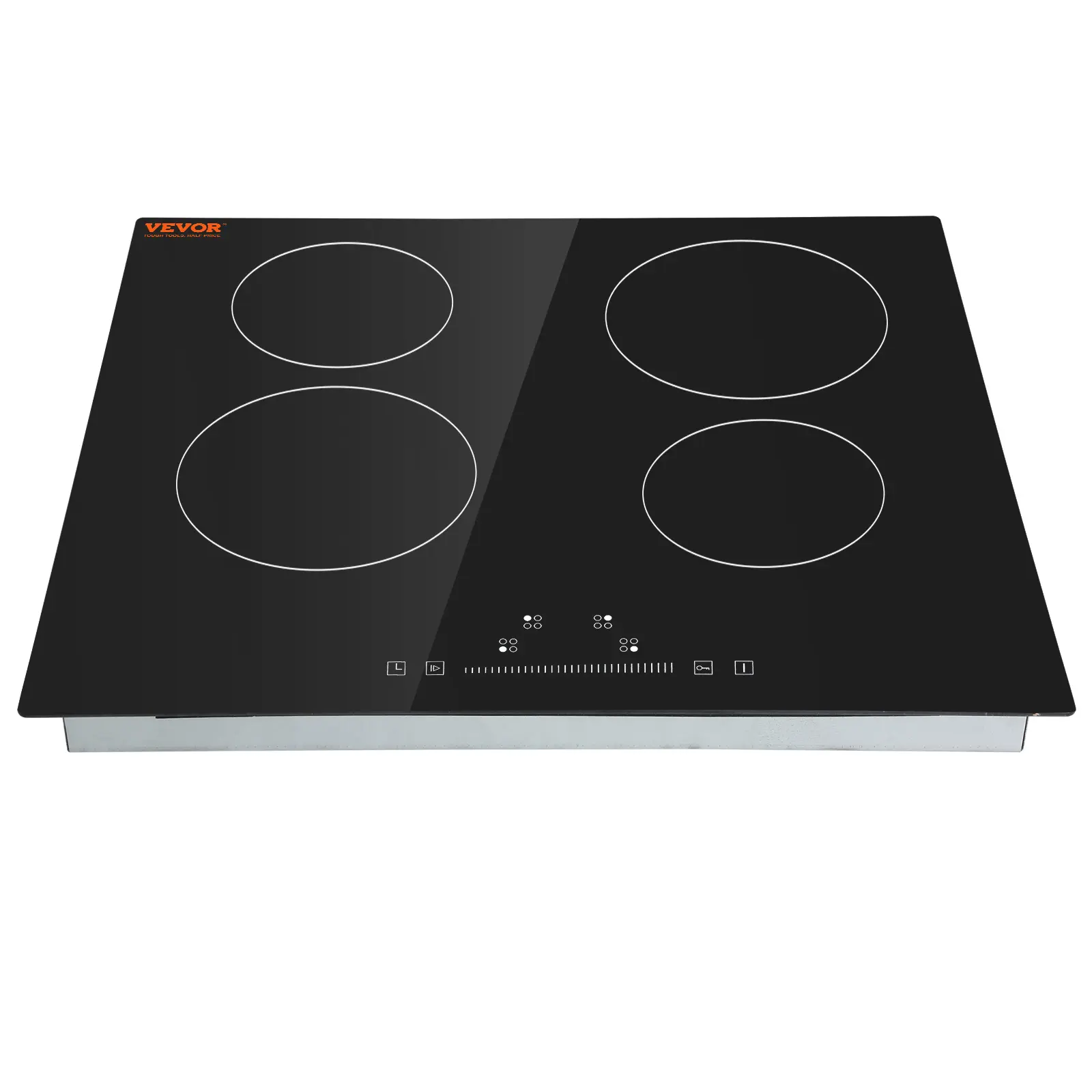 【summerfinds】VEVOR Built-In Induction Stovetop, 23.2x20.5 in 4-Burner 240V Glass Radiant Electric Hob, Sensor Touch Control, Timer, Child Lock, 9 Power Levels for Simmer, Slow Cook, Hob Stove, Multi-Burner Induction Hobs