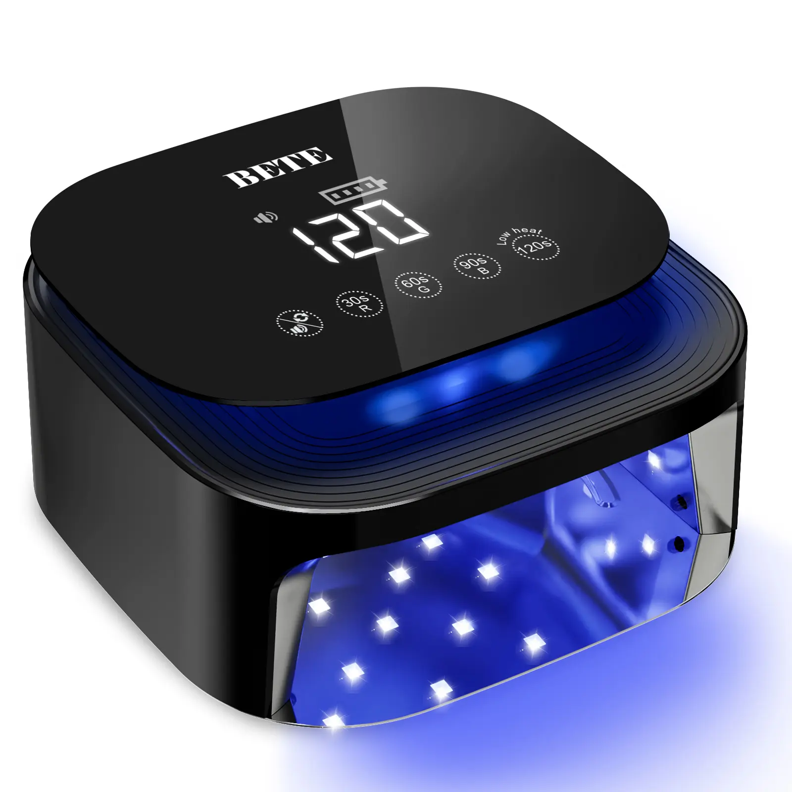Cordless UV Nail Lamp 60W – Fast Curing LED Dryer, Smart Sensor, 4 Timers, 30 Beads, Removable Magnetic Base + Mirrored Ambience Light for Gel Polish, Nail Art Tools, Manicure Salon Accessories