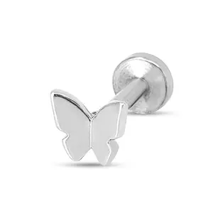 16G Plain Butterfly Whole Surgical Steel Labret Cartilage earring, Tragus, Helix Stud, Conch Piercing