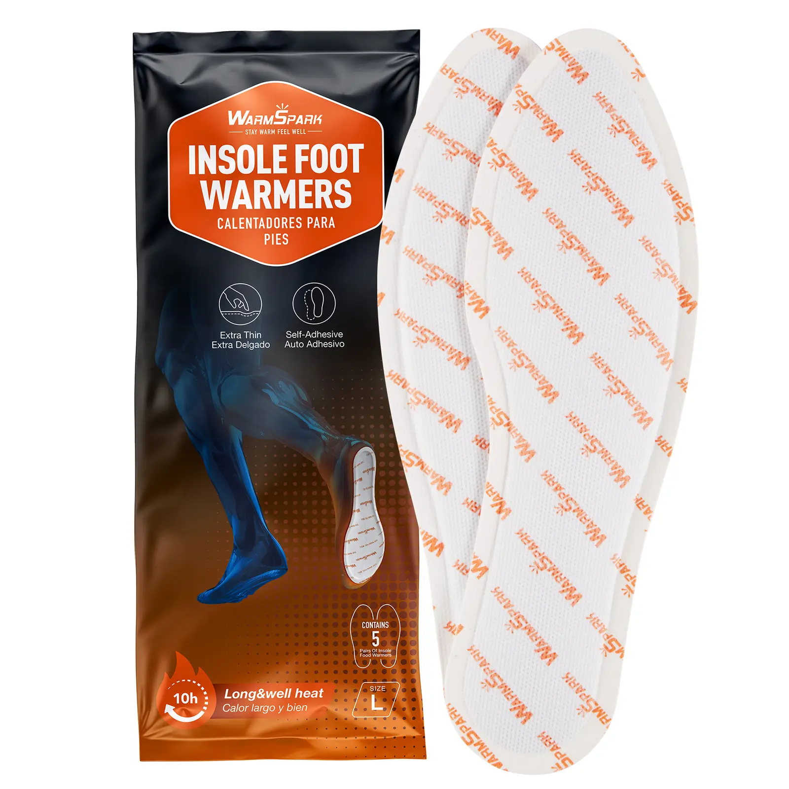 Insole Foot Warmers Bulk - 120 or 180 Pairs – S, M, L, XL – 10h of Warmth - Disposable Feet Warmers - Toe Warmers for Feet - Insole Foot Warmers for Women & Men