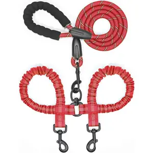 Pet Supplies Dog Leash Dog Rope P Rope Non-Painful Large Dog Leash One to Two Red Plaid Design Comfortable Grip Adjustable Breathable Harness Set