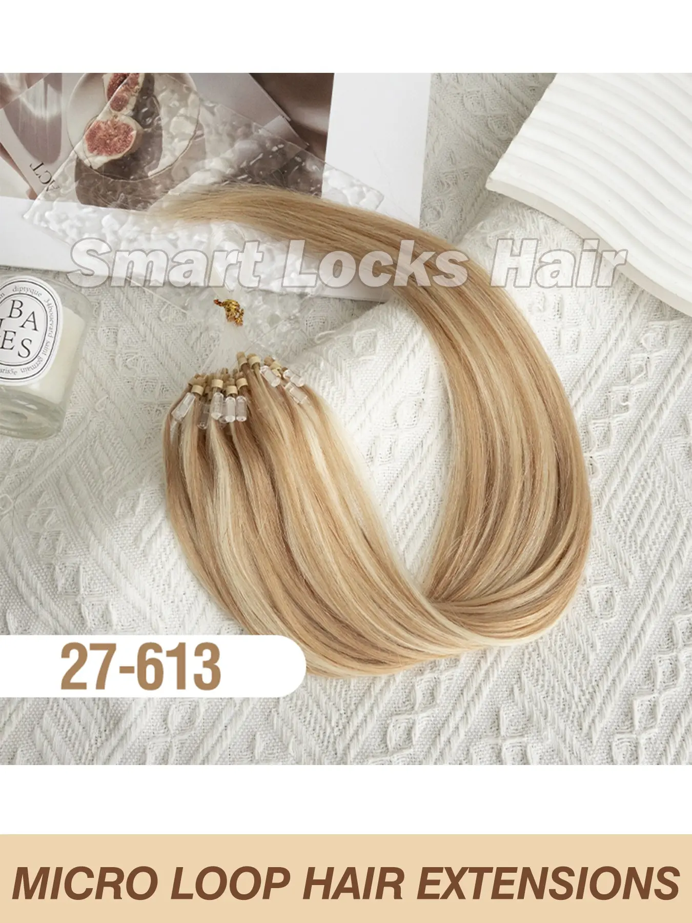 Human Hair Microlink Human Hair, Microwaveable, Pre-Looped, Seamless Micro Loop Extensions, Y Straight, Invisible Bead for Women, Natural Appearance, Microbead Hair Extensions