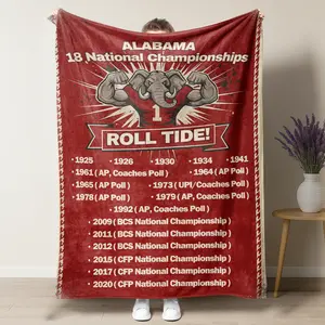Funny Alabama Roll Tide Flannel Blanket Champion Honor List Blanket Best Birthday Gifts for 18 National Championships,Use for Sofa,beds,living Rooms,travel Picnic