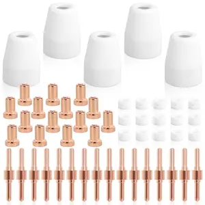 50Counts Plasma Cutter Consumables Set for PT-31 Reusable Plasma Torch Cutting Consumables Lightweight Plasma Cutter Machine Consumables Plasma Cutter Accessories for Plasma Cutter