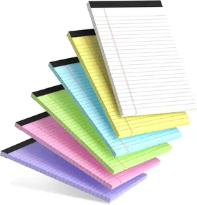 Small Note Pads 5x8" – 6 Vibrant Colors Notepad, College Ruled, 30 Sheets Each | Perfect for Work, School & Creative Notes!​ Legal Pads 5 x 8 Perforated Narrow Ruled Pads of Paper