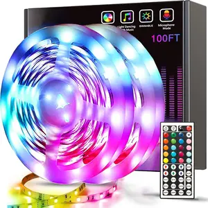 RGB LED Strip Lights with USB Power, Multicolor Changing LED Light Strip, 44-Key Remote for Bedroom Party Home Decor Halloween Christmas, Led Dimmable