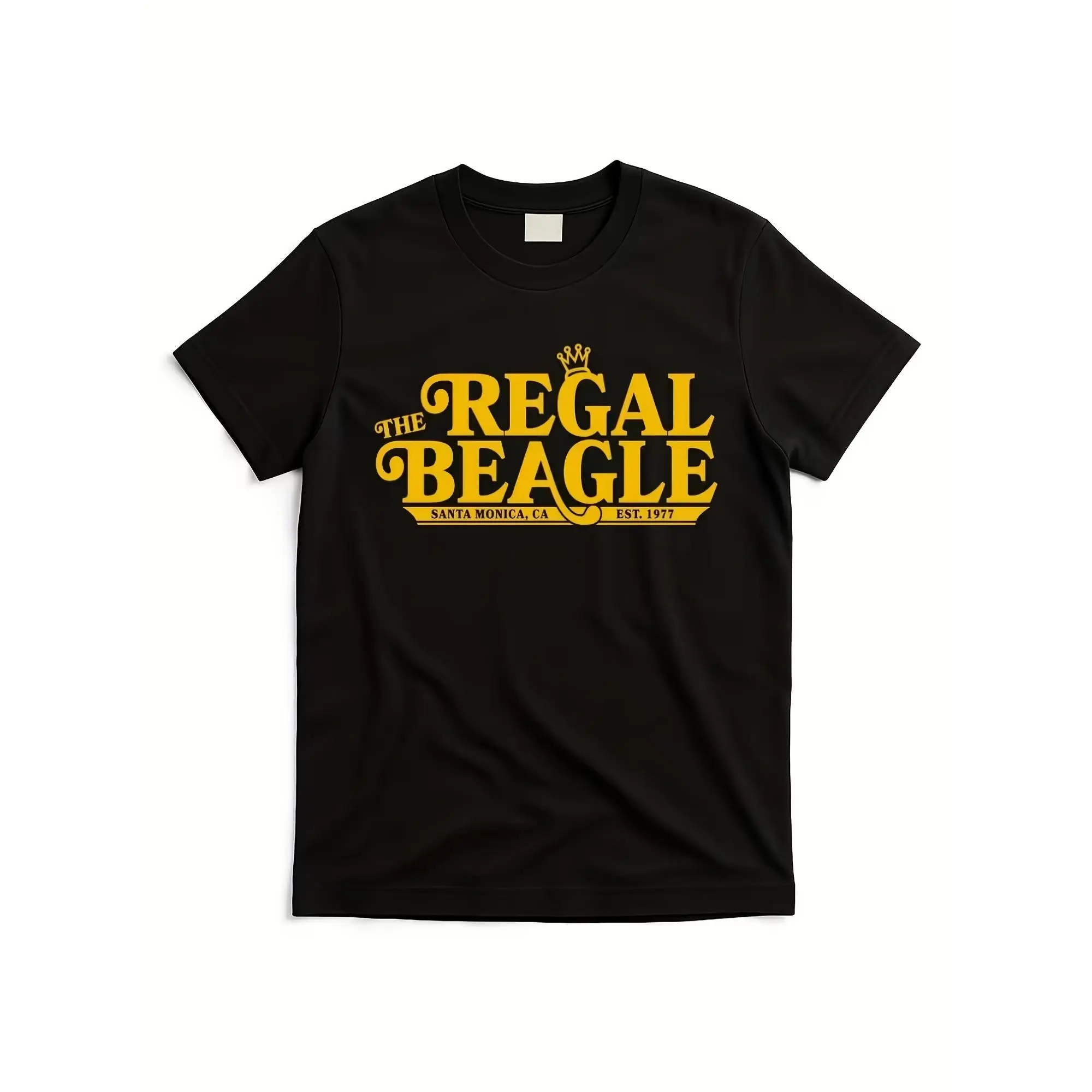 Men's Pure Cotton Knit Short Sleeve T-Shirt - Round Neck, All Over Print Beagle Theme, Slight Stretch, Regular Cut, Straight Hem, Casual No-Fuss All-Season Menswear Top (Black with Flowers), Four Seasons, Casual Wear