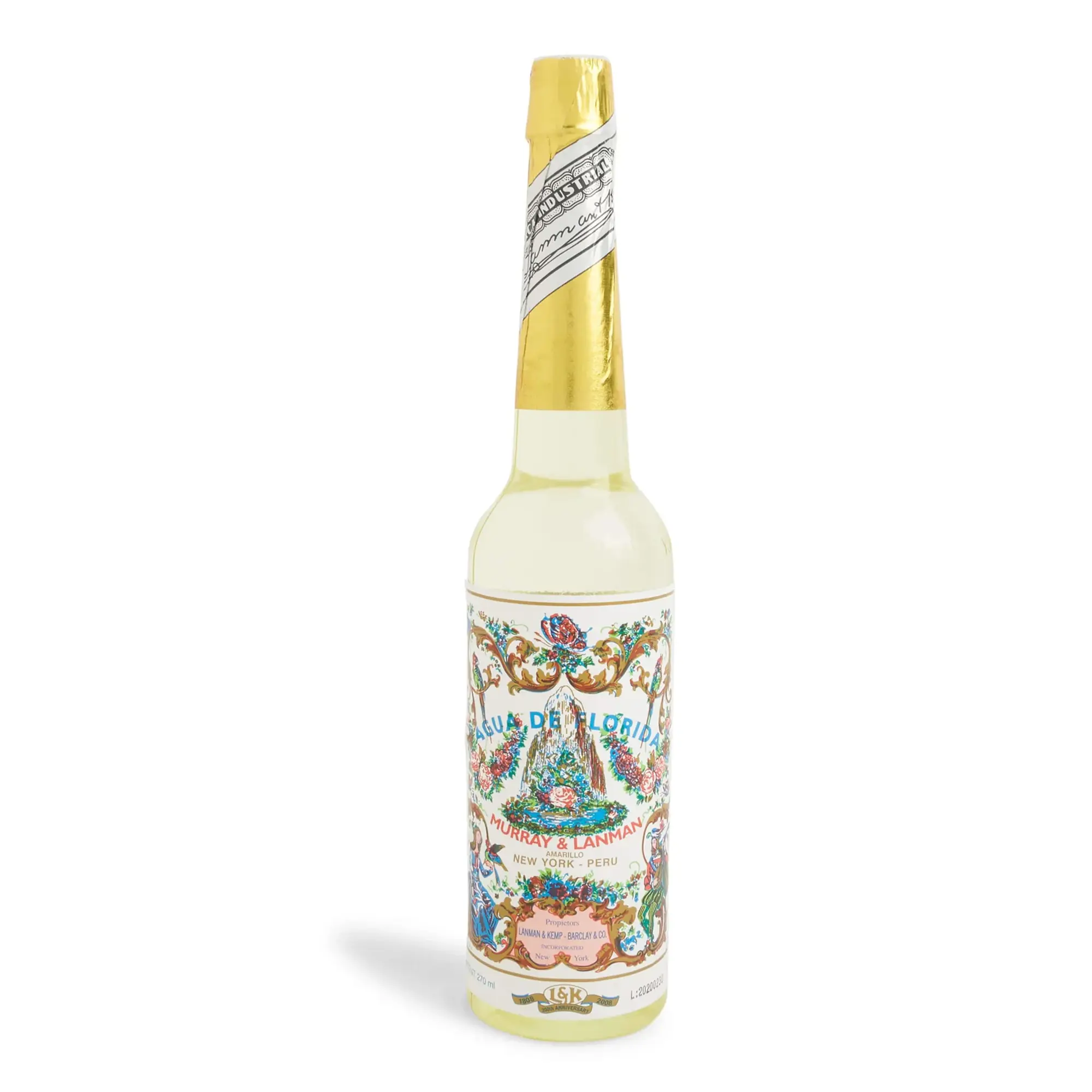 Murray & Lanman L&K Peruvian Florida Water Cologne 9.13 FL Oz/270 ml Peruvian Agua de Florida Amarillo Unisex Perfume with Light Florals & Lemon Notes Cooling & Calming Liquid Form