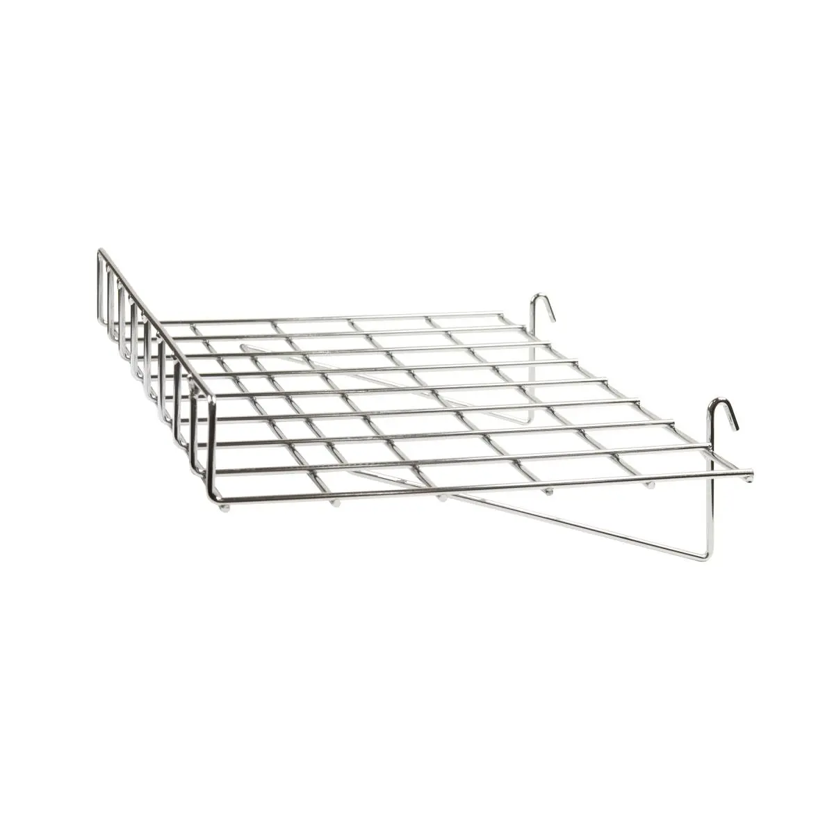 212 MAIN Econoco GWS-93 Straight-Bar Metal Straight Shelf with Front Lip - 24x15 in Chrome Finish, Commercial Office Furniture Racks for Retail Display Racks