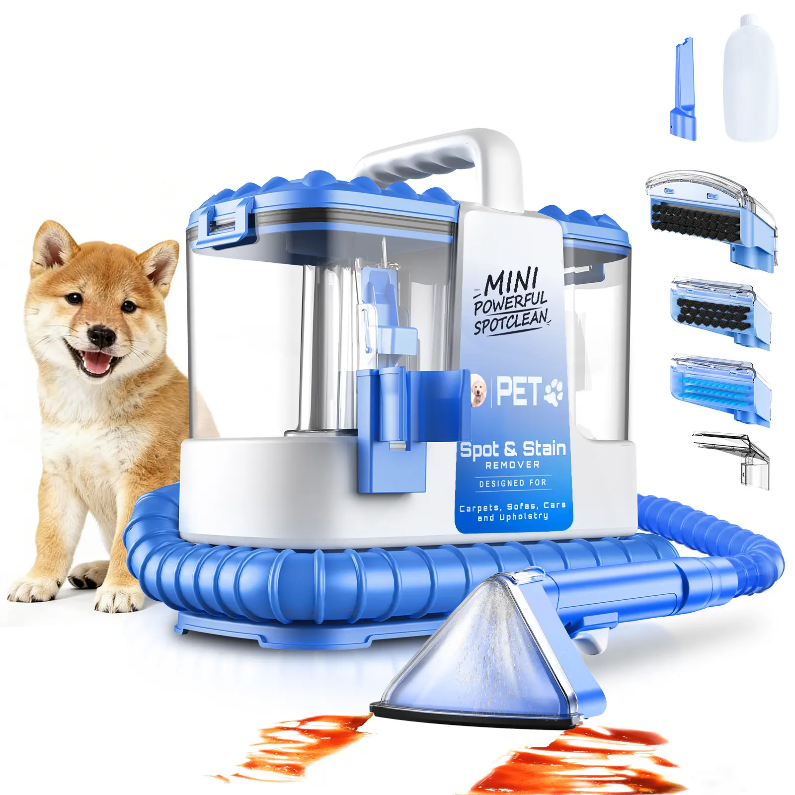Carpet Cleaner Machine 20Kpa Powerful Suction, Portable Carpet Cleaner for Pet Stains with Cleaning Tools&Solution Set of 1 Self-Cleaning Upholstery Cleaner for Car, Couch, Rug,back to school,back to school haul