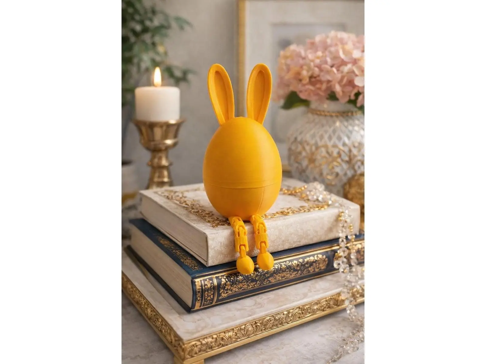 Aberto Design 694CRS1110 Small Yellow Decorative Easter Egg Ornaments - 5.51x0.55x2.36 in, Home & Festive Party Supplies Decor