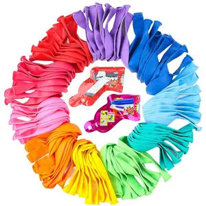 Colorful Balloons 100 Pcs, Assorted Color 12 Inches Rainbow Latex Balloons With Bonus Confetti, 10 Bright Colors Party Balloons For Birthday, Wedding, Baby Shower, Decoration (Round-100)
