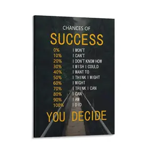 Chances of Success Inspirational Canvas Wall Art Motivational Positive Poster Inspiring Painting Prints Wall Pictures for Office Living Room Home Decor Framed Artwork