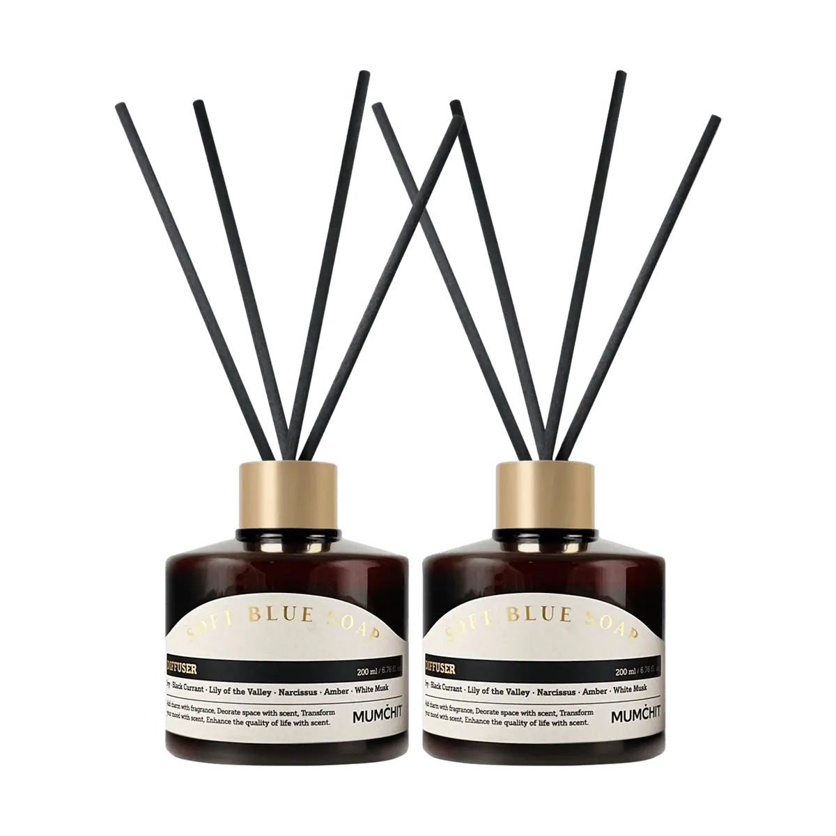 MUMCHIT Korean BIOTOX Reed Diffuser Oil Set - Soft Blue Soap Scent Aromatherapy