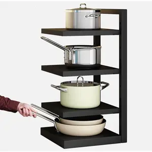 4-Tier Under Sink Organizer – Stackable Slide Out Cabinet Shelf for Kitchen Sink Area | Perfect for Sponges, Detergents, Trash Bags & Bathroom Essentials