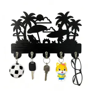Wooden Key Holder Rack, Durable Alloy Hooks, Ideal Gift for Home Decor, Suitable for Entryway Living Room Kitchen Office