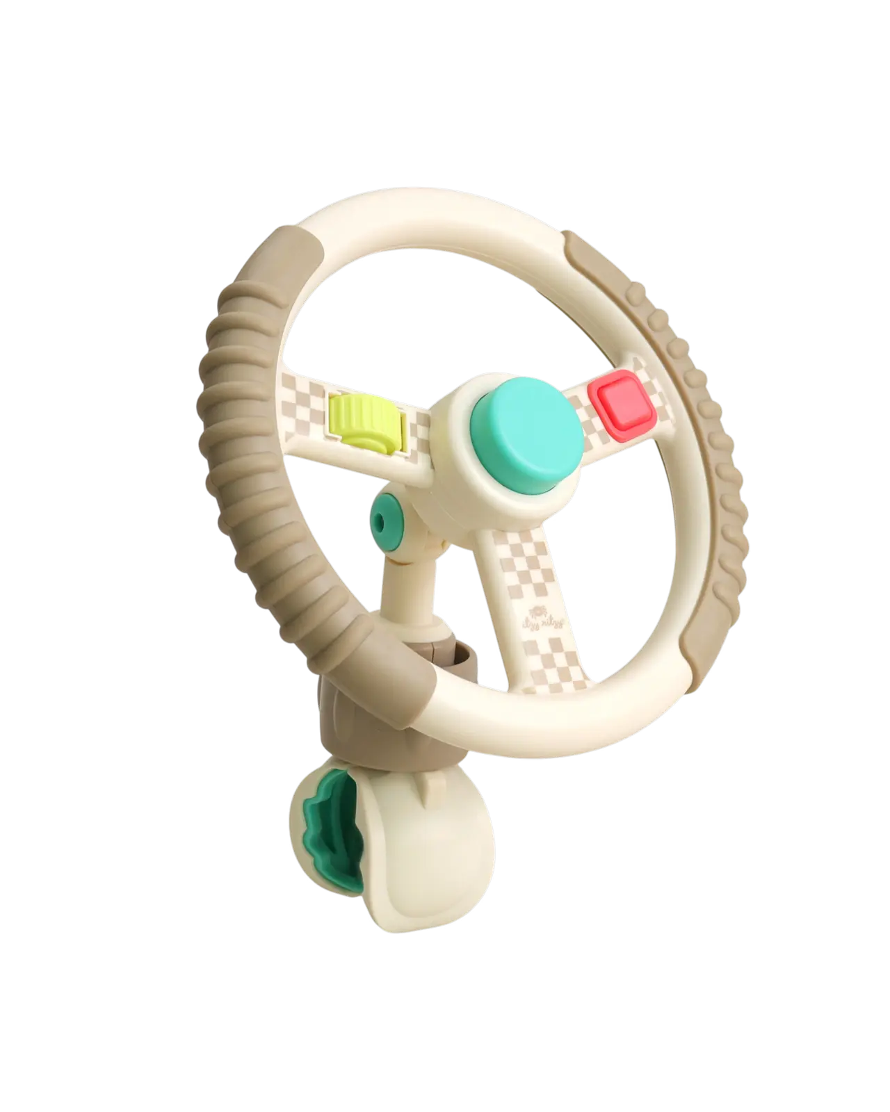Bitzy Driver™ Baby Teething Relief Toy - Portable Joystick Steering Design, Sensory Play Baby Item with Fidgets for Infants, Adjustable Clip Fits on Most Strollers, Extra Fun for the Littles