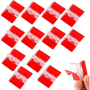 Acrylic Small Hinges, Self Adhesive Clear Plastic Transparent Continuous Hinge Tools for Cabinet, Drawer, Furniture DIY Display Stand, 35x25 mm