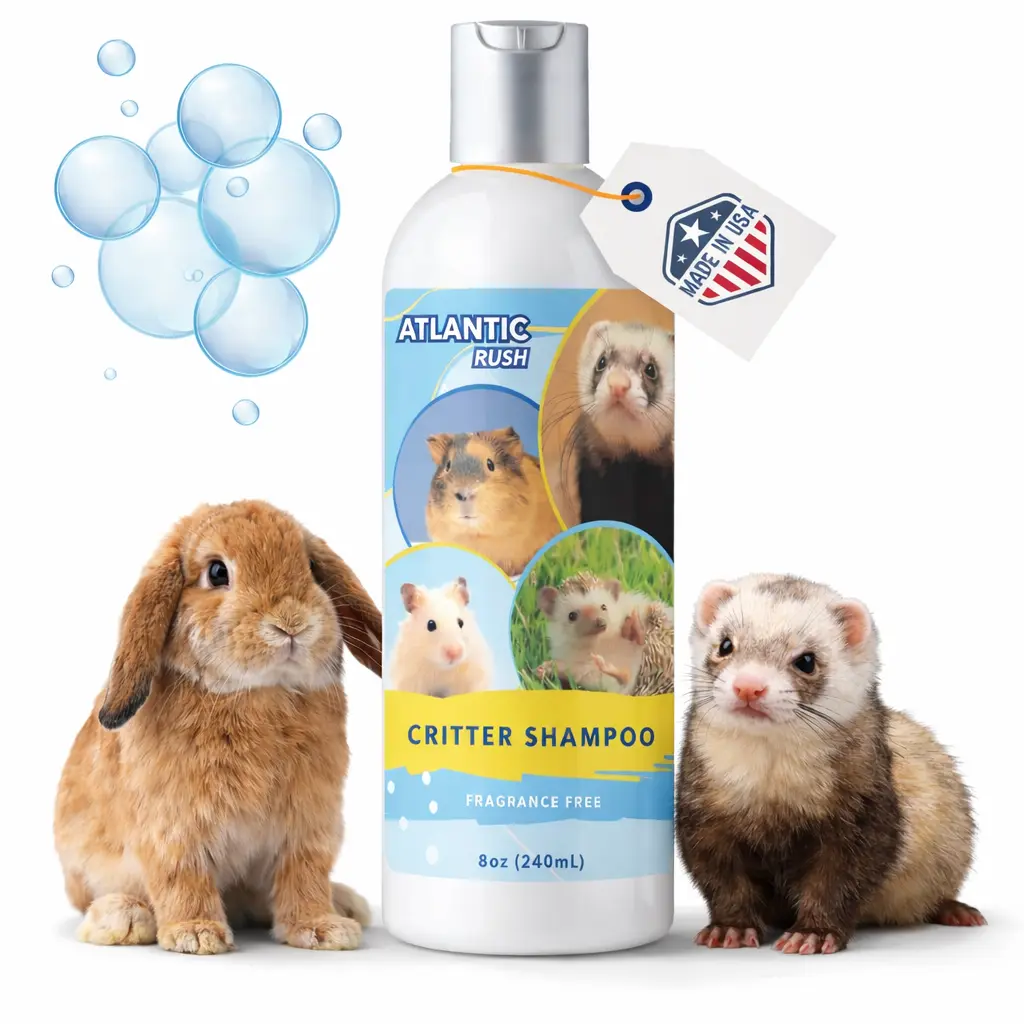 Atlantic Rush Critter Shampoo for Small Pets - Fragrance Free & Detergent Free- 8oz