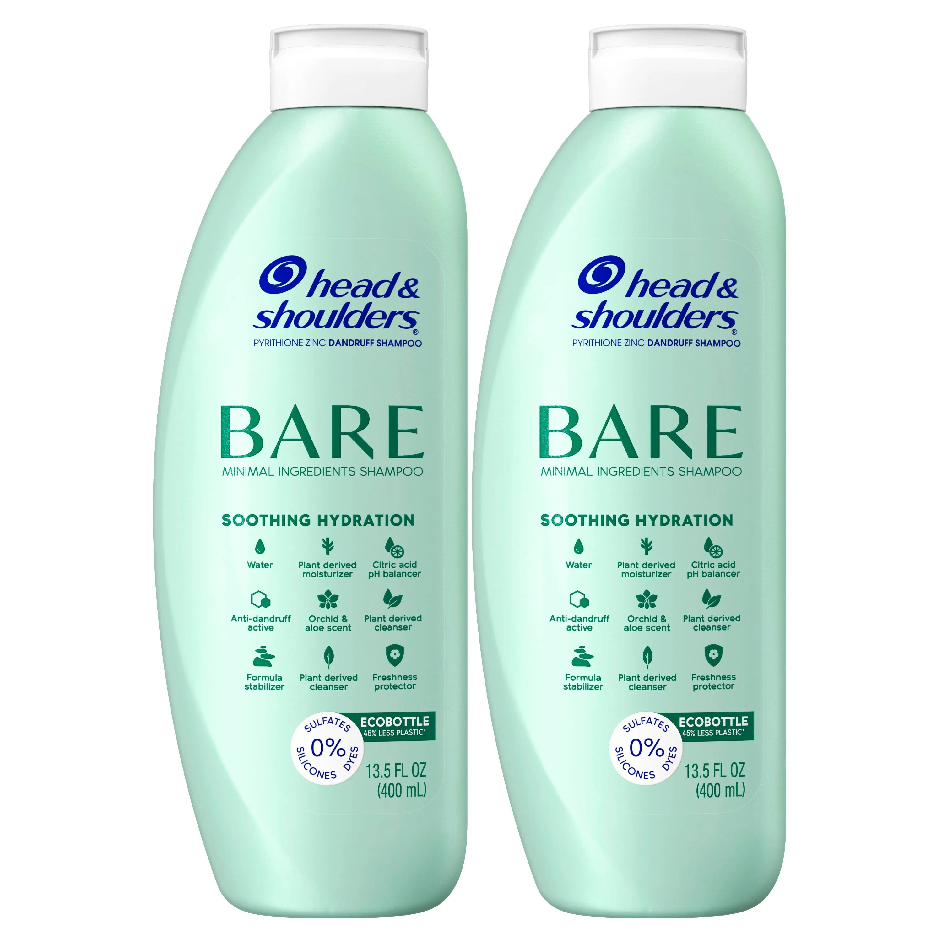 Head & Shoulders BARE Soothing Hydration Dandruff Shampoo, Anti-Dandruff Treatment, 13.5 FL OZ (2 pack) Head & Shoulders BARE Soothing Hydration Dandruff Shampoo, Anti-Dandruff Treatment, 13.5 FL OZ (2 pack)