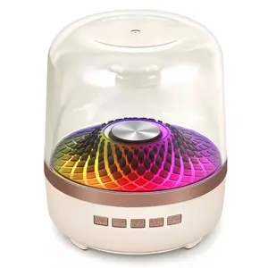 Compact Bluetooth-compatible Speaker, Multifunctional Wireless Speaker, Desktop Mini Stereo Soundbox, 360° Surround Audio, 7 LED Light Effects, USB-C Charging, Wireless, Key Control, 500mah Battery