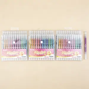 Glitter Gel Pens Metallic Vibrant Sparkle Colored Gel Pens for Adult Coloring Books Drawing Waterproof Paint Marker Sketch Art Marker TikTok Shop Black Friday Deals