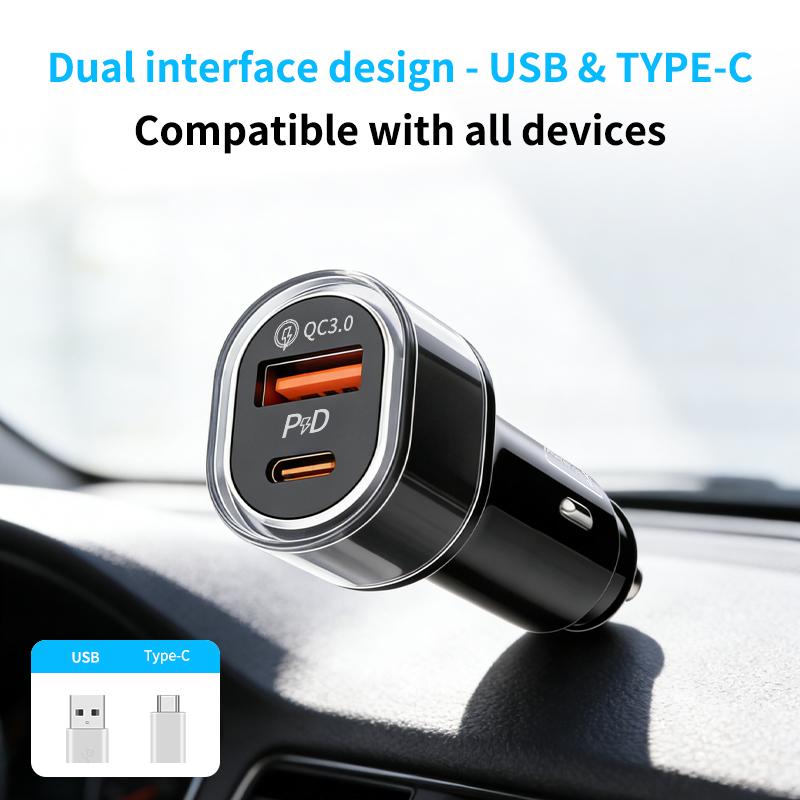 2-in-1 Car GPS Tracker & Fast Charger, Dual System Locator for IOS Find My & Google Find Hub, Anti-Theft Vehicle Finder with Quick Charge USB-C Port, No Subscription Neede