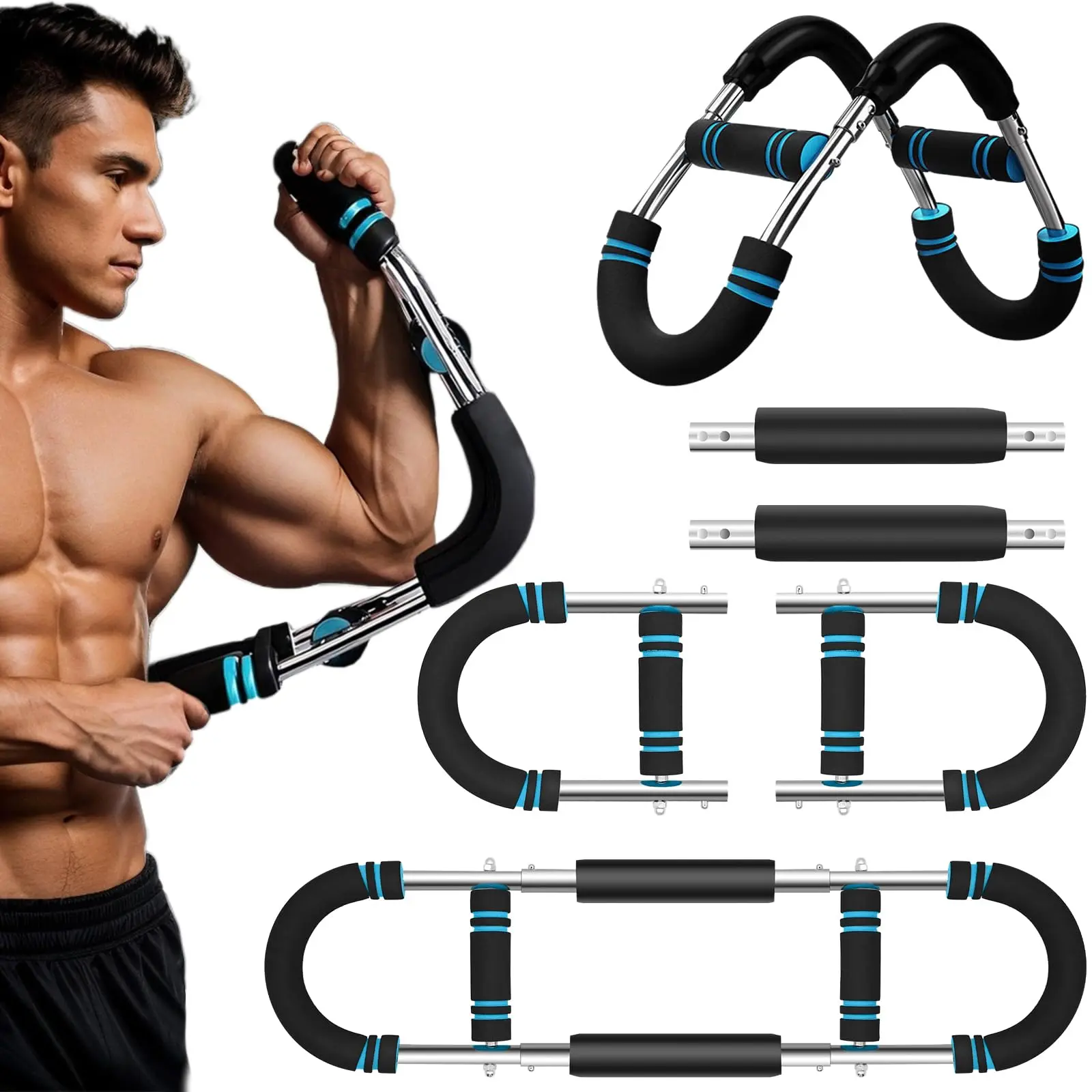 Adjustable Arm Trainer - 60-110lb Spring Resistance Chest & Forearm Strengthener, Compact Portable Home Gym Equipment for Women, Fitness Gym Accessories with Adjustable Weights