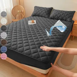 2/3PCS Waterproof Mattress Cover Set, Soft Noiseless Breathable, Deep Pocket Fitted Sheet / Cover + Pillowcases, Sweat & Stain Resistant, Ideal for Kids, Pets & Elderly