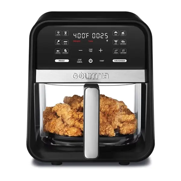 Gourmia 7-Quart Digital Air Fryer with Glass Basket and 12-One Touch Cooking Presets