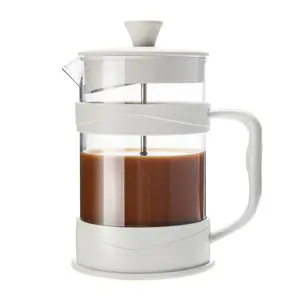 French Press Coffee Maker 12 Oz, White Coffee Presses Tea Makers with Borosilicate Glass Cold and Hot Brew Coffee