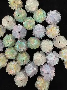 （274-278）14PCS Glass Flower Beads | Colorful Gradient DIY Beads for Jewelry & Pen Making