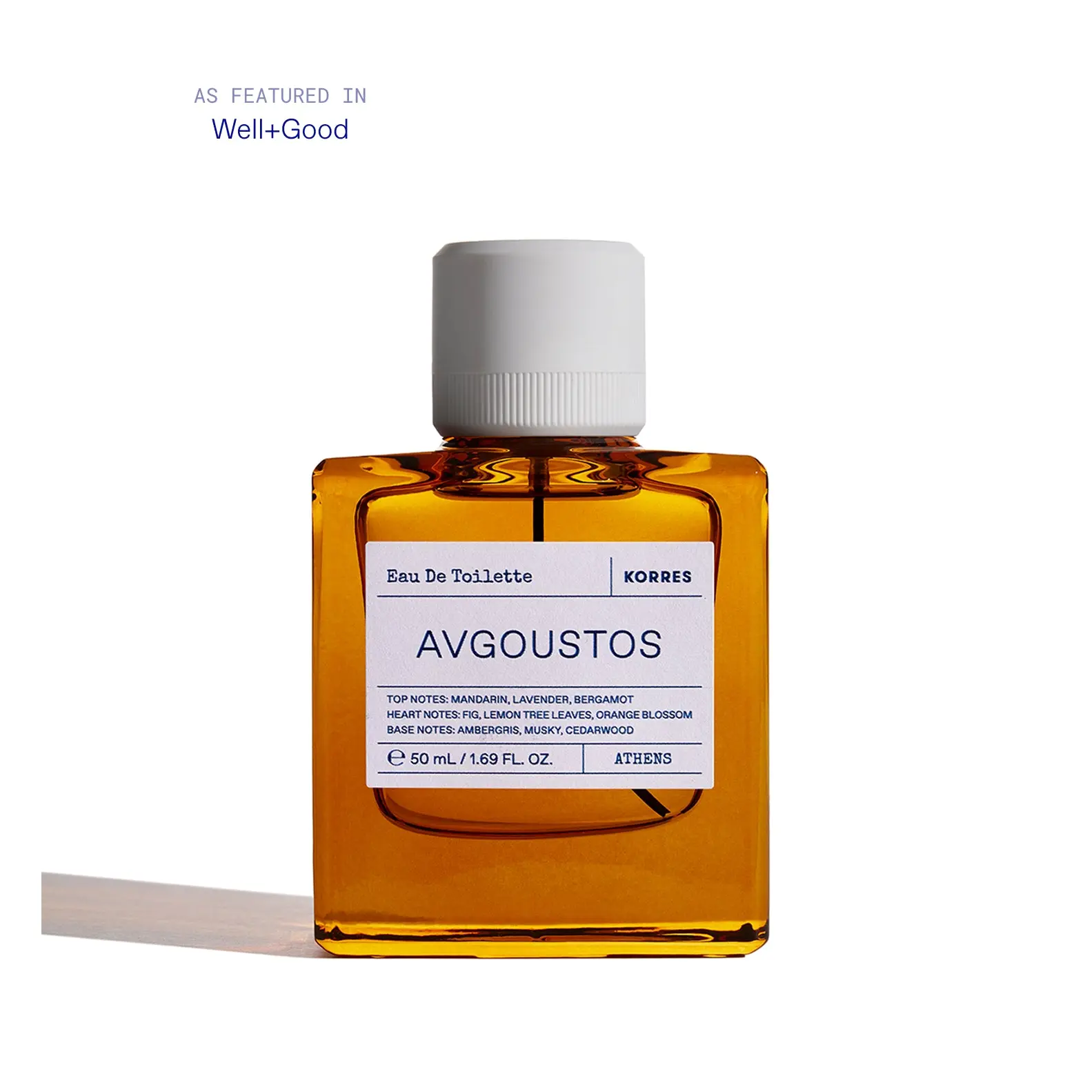 Avgoustos Eau de Toilette, Fig & Citrus Spray, Unisex Scent with Mandarin Lavender Bergamot, Fig Lemon Leaf Middle, Ambergris Cedarwood Base, Fruity Woody Aroma for Women & Men, 1.69 Fl Oz | KORRES