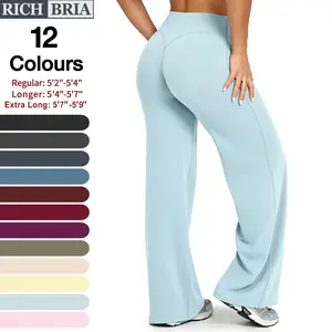 RICH BRIA Women‘s Casual Pants High Waisted Loose-Fitting Yoga Pants Comfortable & Elastic Loose Pants with Stretchy Material Straight Leg Hem Gym Clothes, Athletic Workout Leggings Tall Girl 5'2"-5'7"