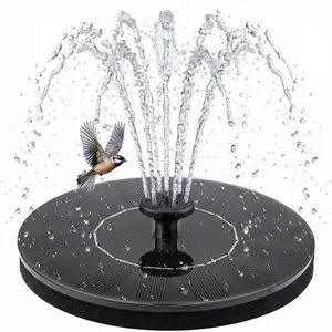 Solar Fountain, 1.5W Solar Bird Bath Fountains Pump Floating Solar Powered Water Fountain with 6 Nozzles and Fixer, Solar Fountain for Bird Bath, Outdoors, Garden, Pond, Pool