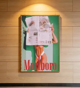 [Sale off up to 50%] [Free ship] [No Frame] Vintage Marlboro cigarettes, western cigarettes poster, no frame, gift for others, home decoration
