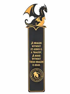 Riders Quadrant Metal Dragon Bookmark – Unique Double-Sided Printing – 7.5 Inch – Perfect Gift for Fourth Wing & Iron Flame Readers – A Dragon Without Its Rider is A Tragedy Quote