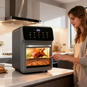 Countertop Oven Set, 10-in-1 Multifunctional Air Fryer Toaster Combo, Roast, Bake, Roast, Reheat, No Frying, Stainless Steel, LED Digital Touch Screen, Visible Window, Healthy Cooking, Space Saving Design (10L, 10.57 Quarts)