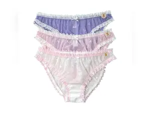 Sheer Lace Ruffle Panties – Bow Embroidery
