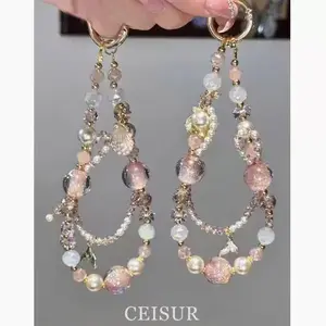 DIY Beaded Phone Chains & Cable Lanyard Earrings - Fashion Costume Jewelry Accessories with Phone Charm, Charm Hook Earrings (Exclusive for Live Streaming)