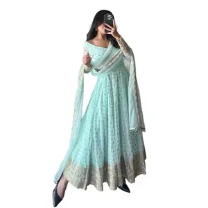 An Anarkali suit is a timeless traditional outfit known for its long, flowy flare and elegant silhouette. It is perfect for weddings, parties, and festive occasions. With beautiful embroidery and rich fabric, it gives a royal, graceful, and sophisticated