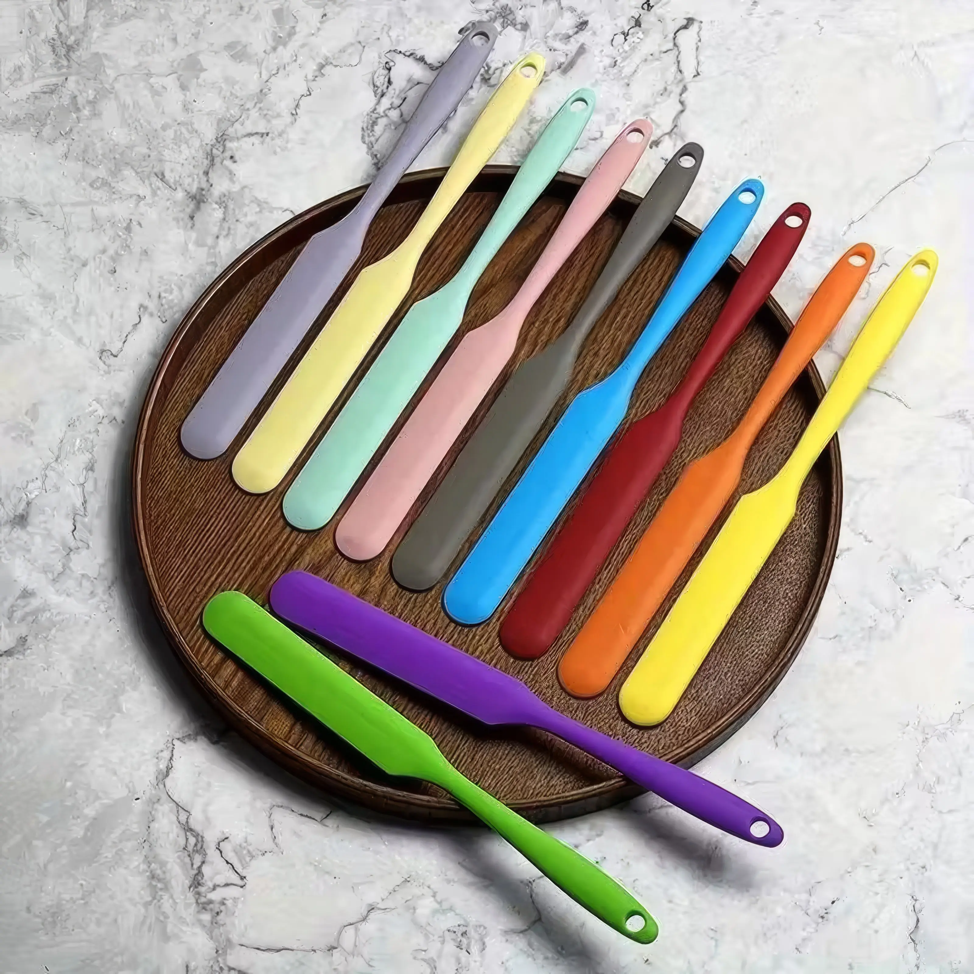 Silicone Food Scraper Set, 3-Piece Rubber Spatula Spoon Set for Baking & Cooking, Heat Resistant Non-Stick Dough Scraper, Flexible Bowl Scraper, Easy to Clean Kitchen Utensils, BPA-Free